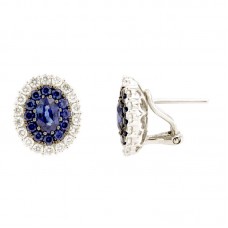 Earring with diamonds and natural stone - E00667DB036x4