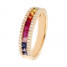 Anello con diamanti e pietre colorate - RFX1660SM-01
