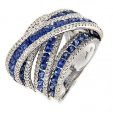 anello con diamanti e pietre naturali - R00058WB03